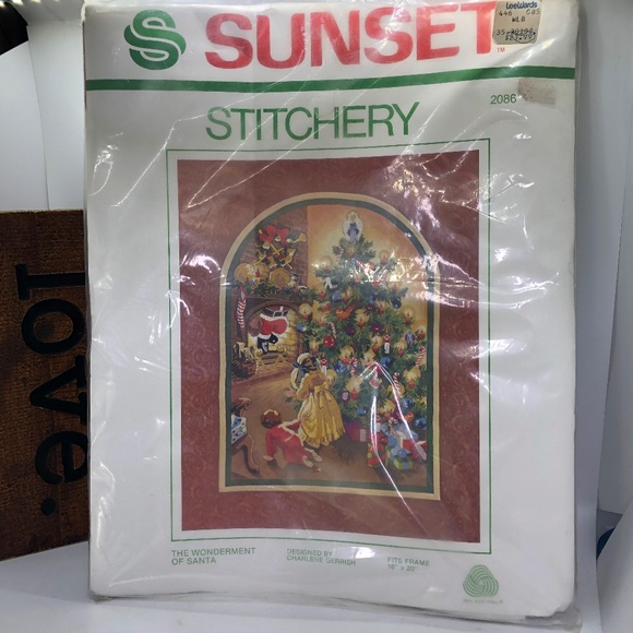 SUNSET Stitchery Kit THE WONDERMENT OF SANTA Vtg Christmas #2086 Cross-Stitch - Picture 4 of 14
